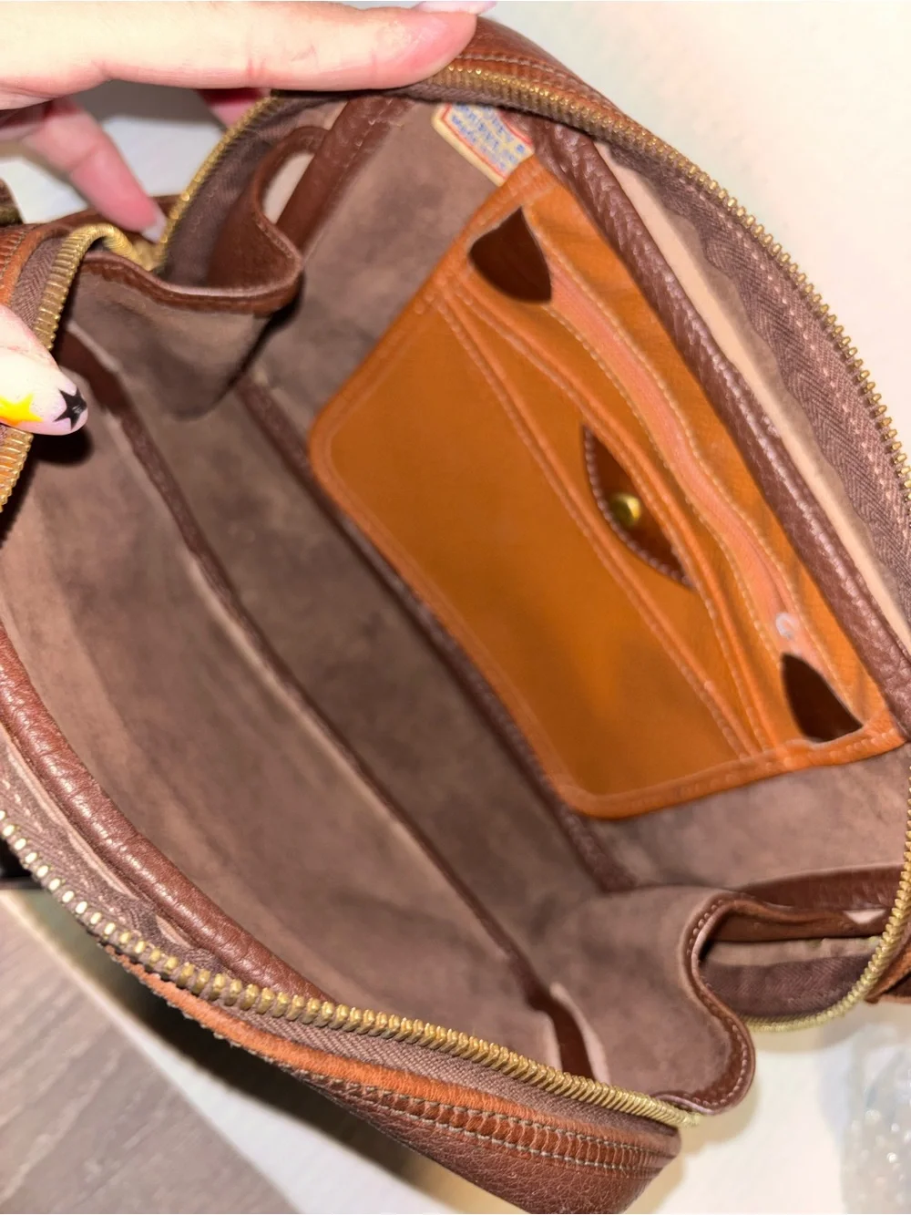 Dooney & Bourke Brown Pebbled Leather Messenger Crossbody